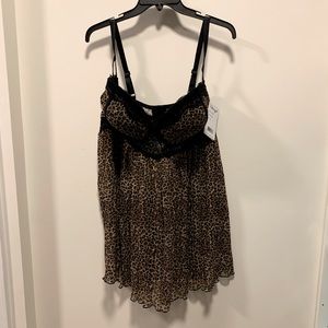 Dreamgirl lingerie NWT leopard & lace babydoll 3x